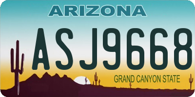 AZ license plate ASJ9668