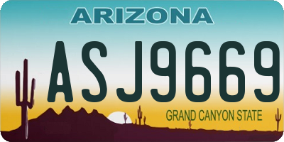 AZ license plate ASJ9669