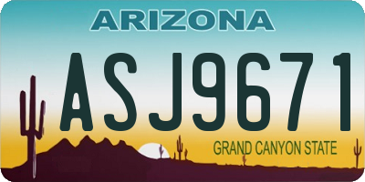 AZ license plate ASJ9671
