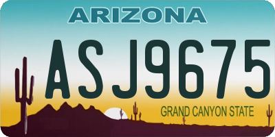 AZ license plate ASJ9675