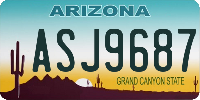 AZ license plate ASJ9687