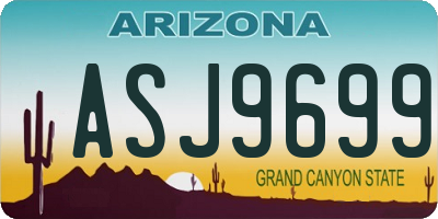 AZ license plate ASJ9699