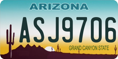 AZ license plate ASJ9706