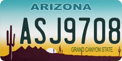 AZ license plate ASJ9708