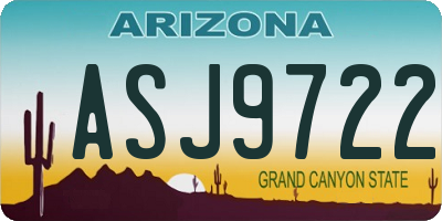 AZ license plate ASJ9722