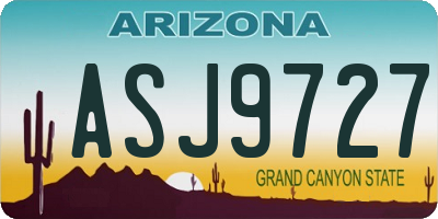 AZ license plate ASJ9727