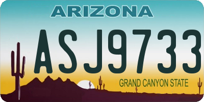 AZ license plate ASJ9733