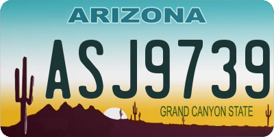 AZ license plate ASJ9739