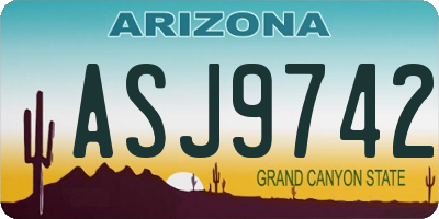 AZ license plate ASJ9742