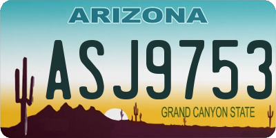 AZ license plate ASJ9753