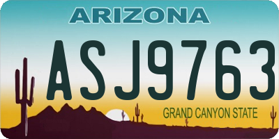 AZ license plate ASJ9763
