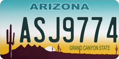AZ license plate ASJ9774