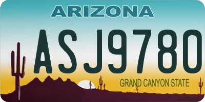 AZ license plate ASJ9780