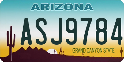 AZ license plate ASJ9784