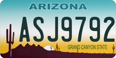 AZ license plate ASJ9792