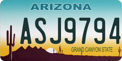 AZ license plate ASJ9794
