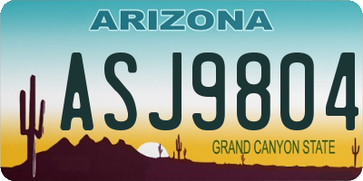 AZ license plate ASJ9804
