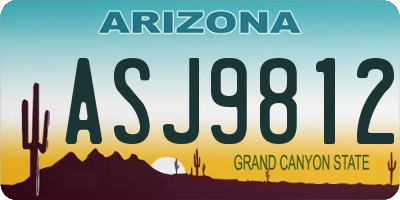 AZ license plate ASJ9812
