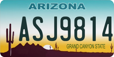 AZ license plate ASJ9814