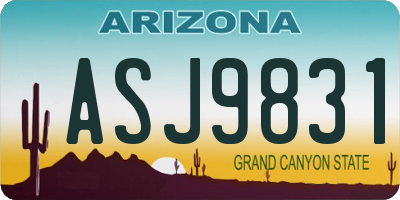 AZ license plate ASJ9831