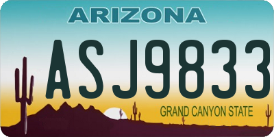 AZ license plate ASJ9833