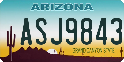 AZ license plate ASJ9843