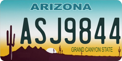AZ license plate ASJ9844