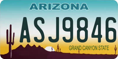 AZ license plate ASJ9846