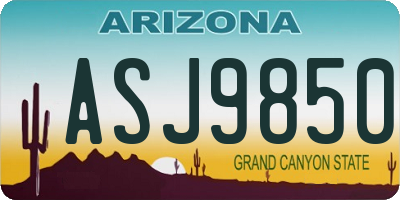 AZ license plate ASJ9850