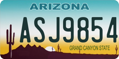 AZ license plate ASJ9854
