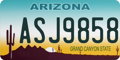 AZ license plate ASJ9858