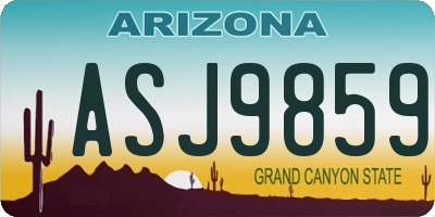 AZ license plate ASJ9859