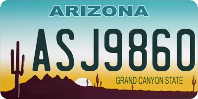 AZ license plate ASJ9860