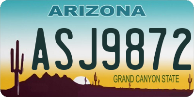 AZ license plate ASJ9872