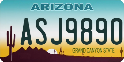 AZ license plate ASJ9890
