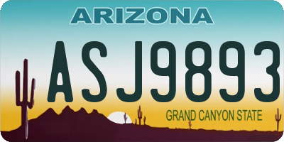 AZ license plate ASJ9893