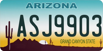 AZ license plate ASJ9903