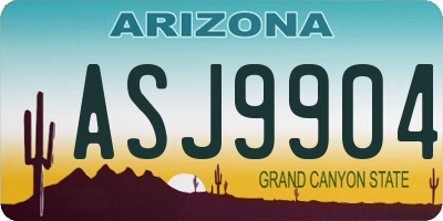AZ license plate ASJ9904