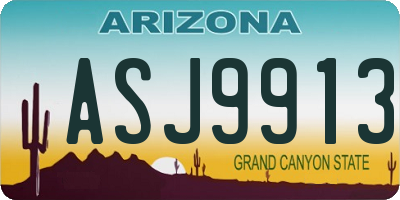AZ license plate ASJ9913