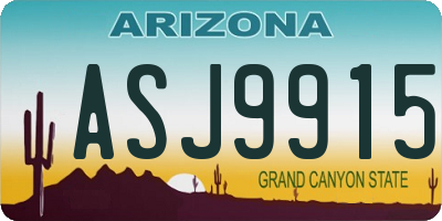 AZ license plate ASJ9915