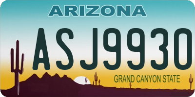 AZ license plate ASJ9930