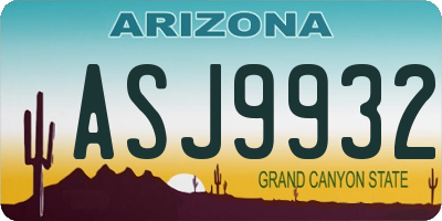 AZ license plate ASJ9932