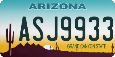 AZ license plate ASJ9933