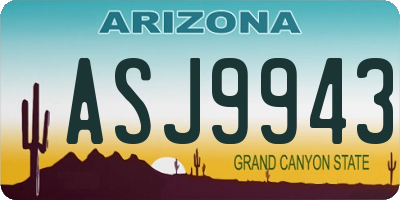 AZ license plate ASJ9943