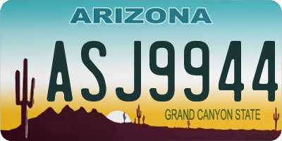 AZ license plate ASJ9944