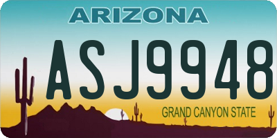 AZ license plate ASJ9948
