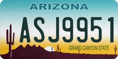 AZ license plate ASJ9951