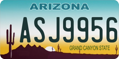 AZ license plate ASJ9956