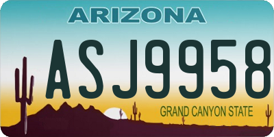 AZ license plate ASJ9958