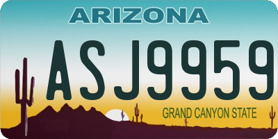 AZ license plate ASJ9959